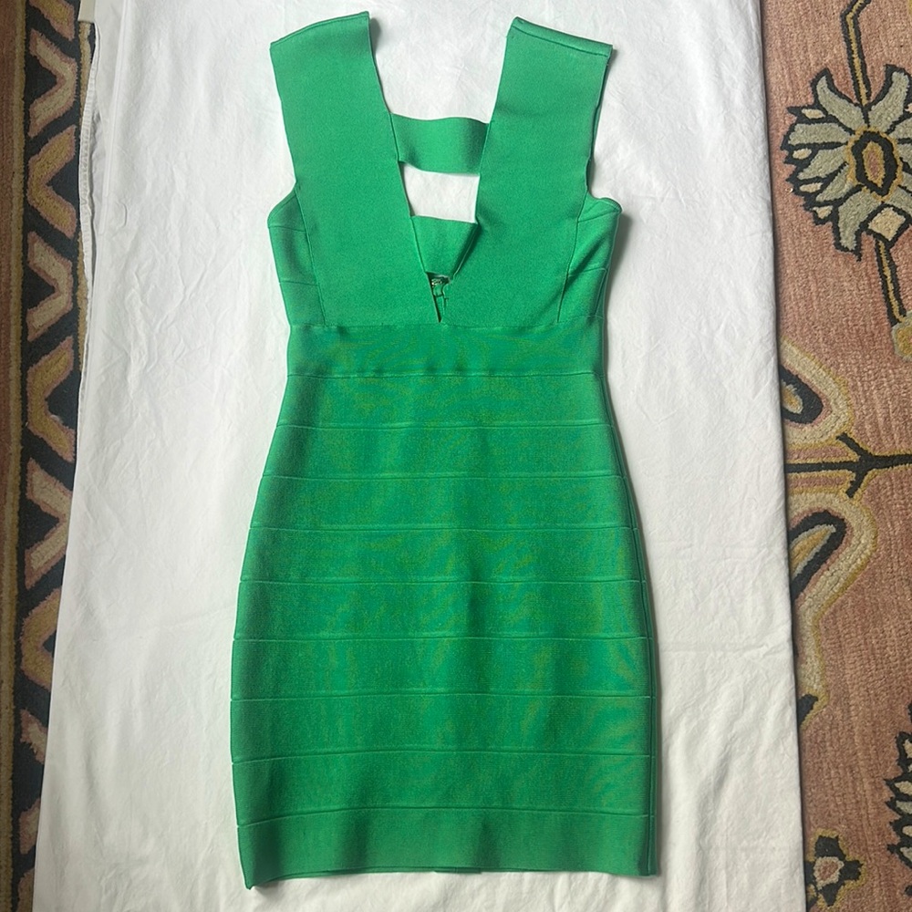 Hervé Leger Icon DeepV Bandage Dress